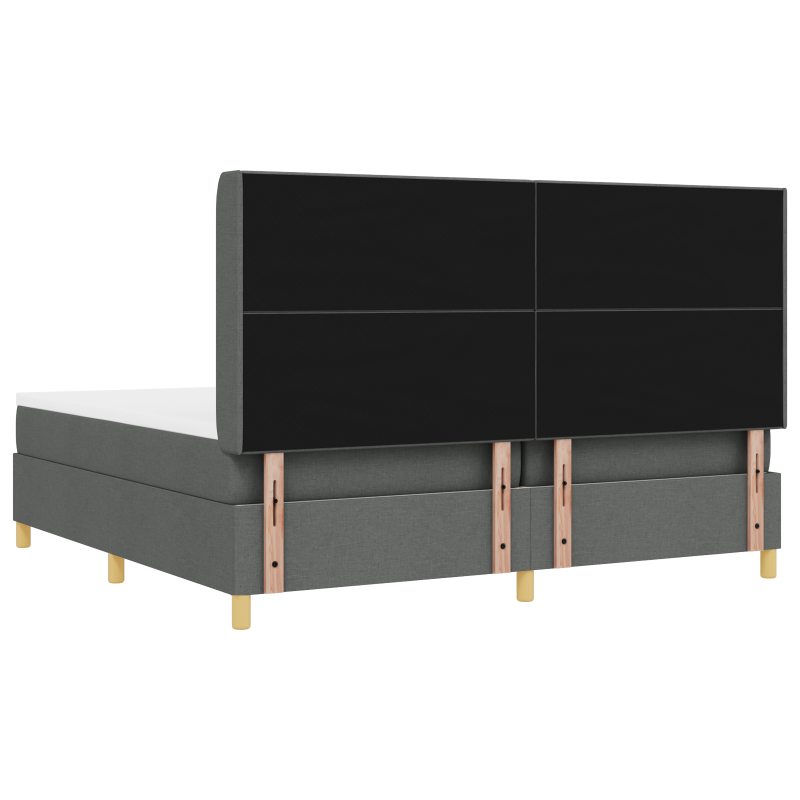 Boxspringbett mit Matratze & LED Dunkelgrau 200x200 cm Stoff