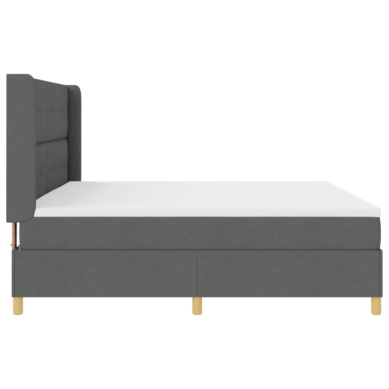 Boxspringbett mit Matratze & LED Dunkelgrau 200x200 cm Stoff