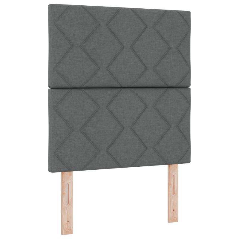 Boxspringbett mit Matratze und LED Dunkelgrau 80x200 cm Stoff