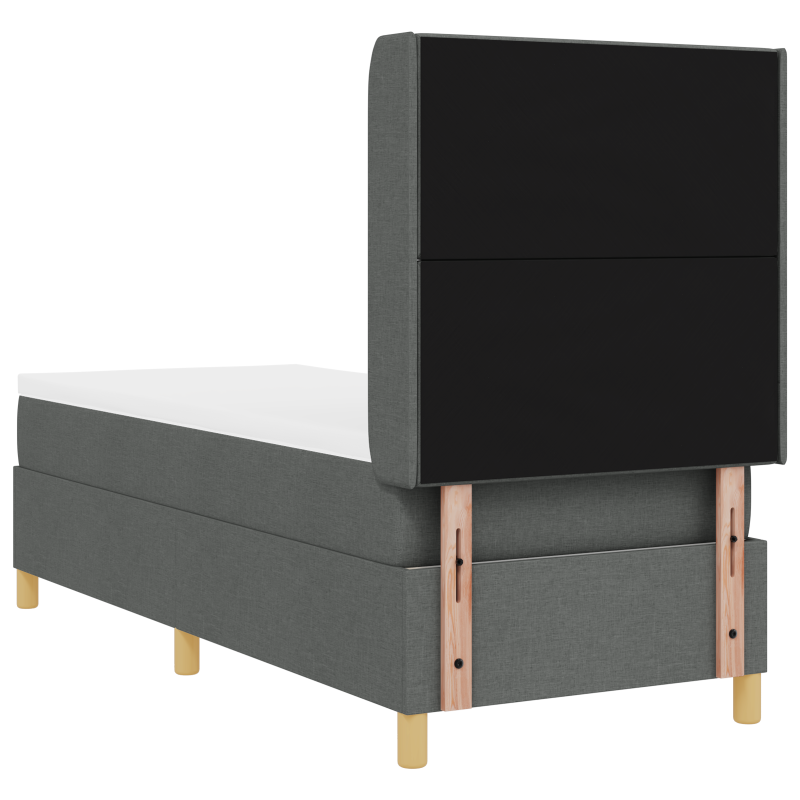 Boxspringbett mit Matratze und LED Dunkelgrau 80x200 cm Stoff