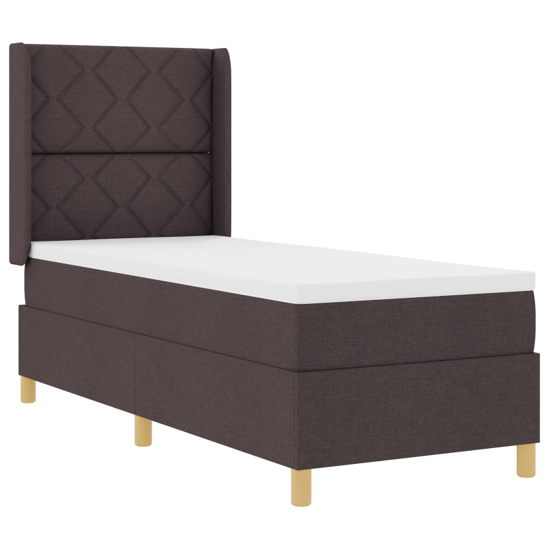 Boxspringbett mit Matratze & LED Dunkelbraun 80x200 cm Stoff