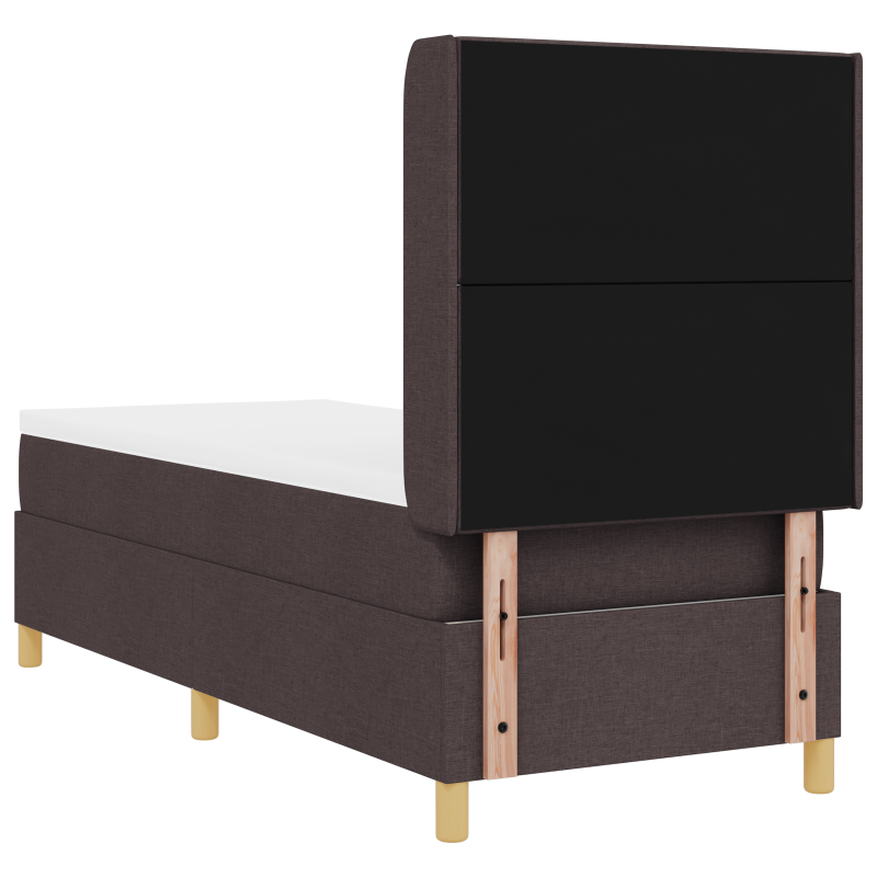 Boxspringbett mit Matratze & LED Dunkelbraun 80x200 cm Stoff