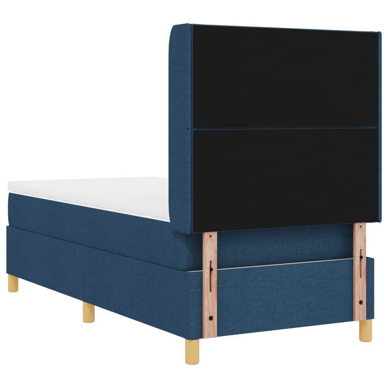 Boxspringbett mit Matratze & LED Blau 90x200 cm Stoff