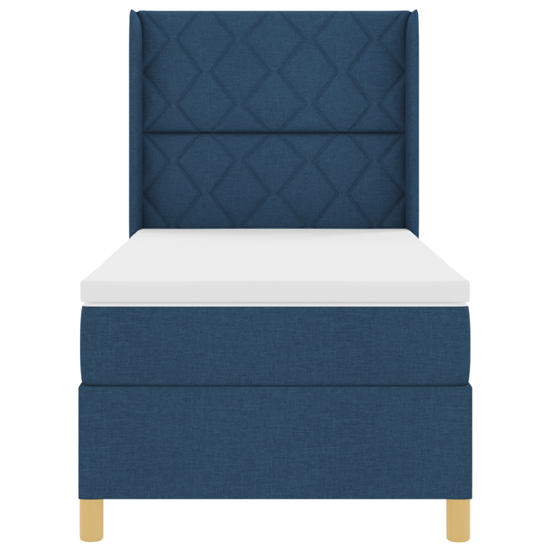 Boxspringbett mit Matratze & LED Blau 90x200 cm Stoff