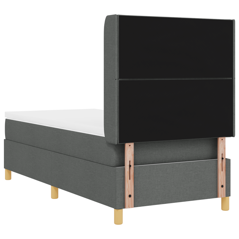 Boxspringbett mit Matratze & LED Dunkelgrau 100x200 cm Stoff