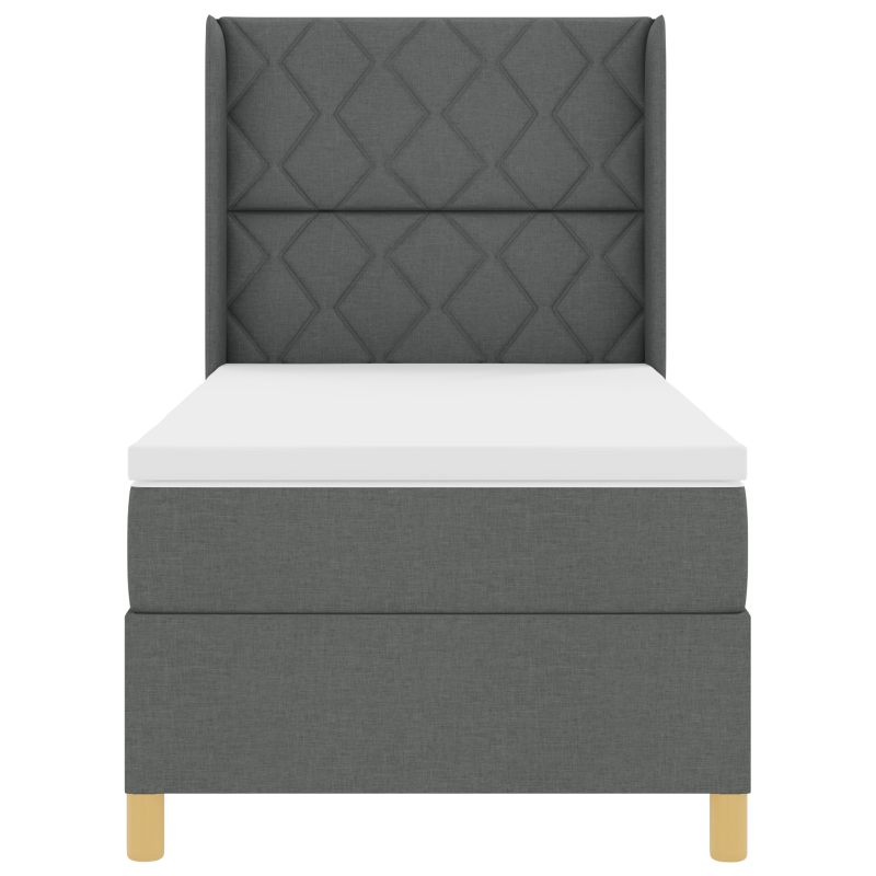 Boxspringbett mit Matratze & LED Dunkelgrau 100x200 cm Stoff