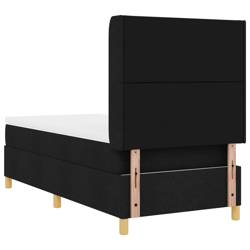 Boxspringbett mit Matratze & LED Schwarz 100x200 cm Stoff