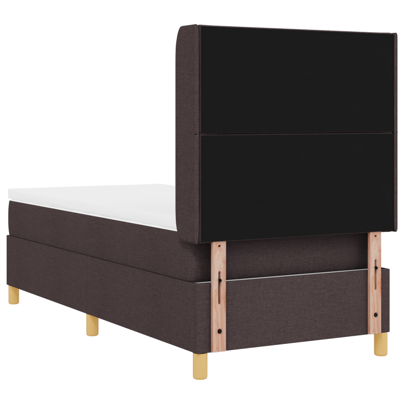 Boxspringbett mit Matratze & LED Dunkelbraun 100x200 cm Stoff