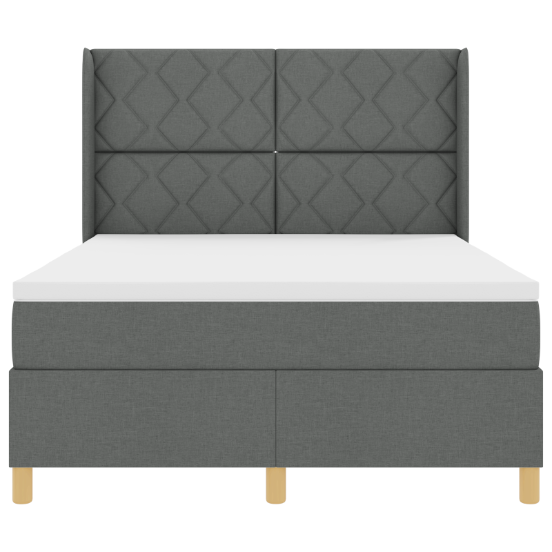 Boxspringbett mit Matratze & LED Dunkelgrau 140x200 cm Stoff