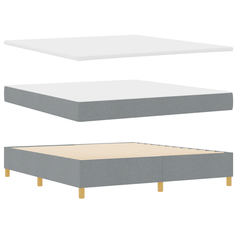 Boxspringbett mit Matratze und LED-Licht Grau 180x200 cm Stoff