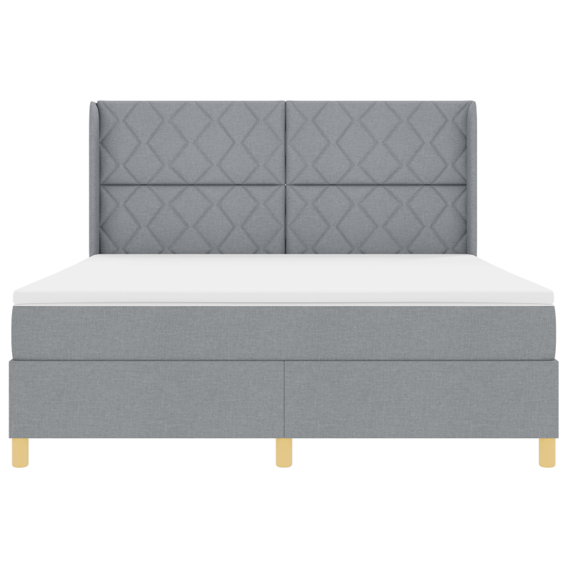 Boxspringbett mit Matratze und LED-Licht Grau 180x200 cm Stoff