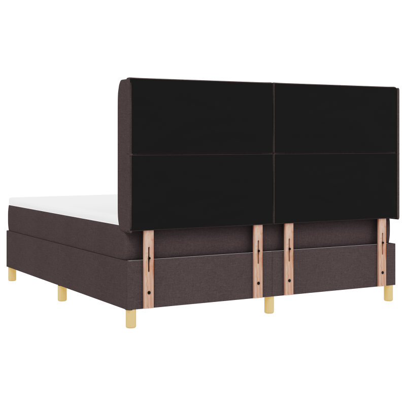 Boxspringbett mit Matratze & LED Dunkelbraun 180x200 cm Stoff