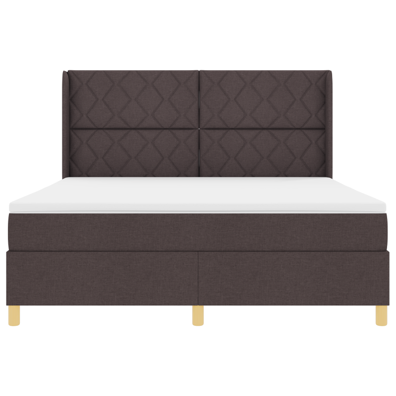 Boxspringbett mit Matratze & LED Dunkelbraun 180x200 cm Stoff