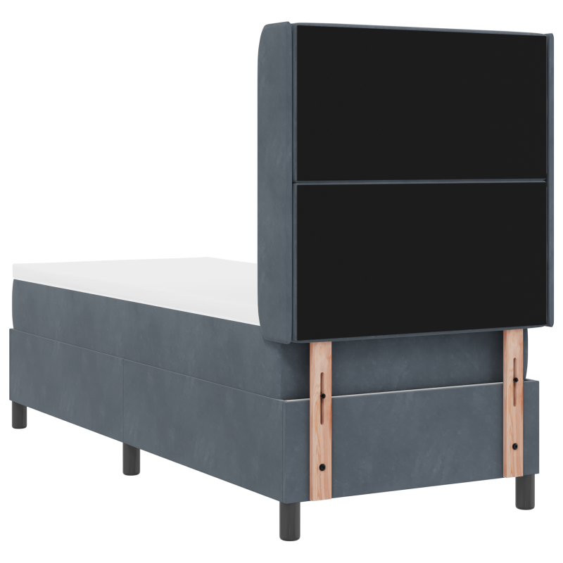Boxspringbett mit Matratze & LED Dunkelgrau 80x200 cm Samt