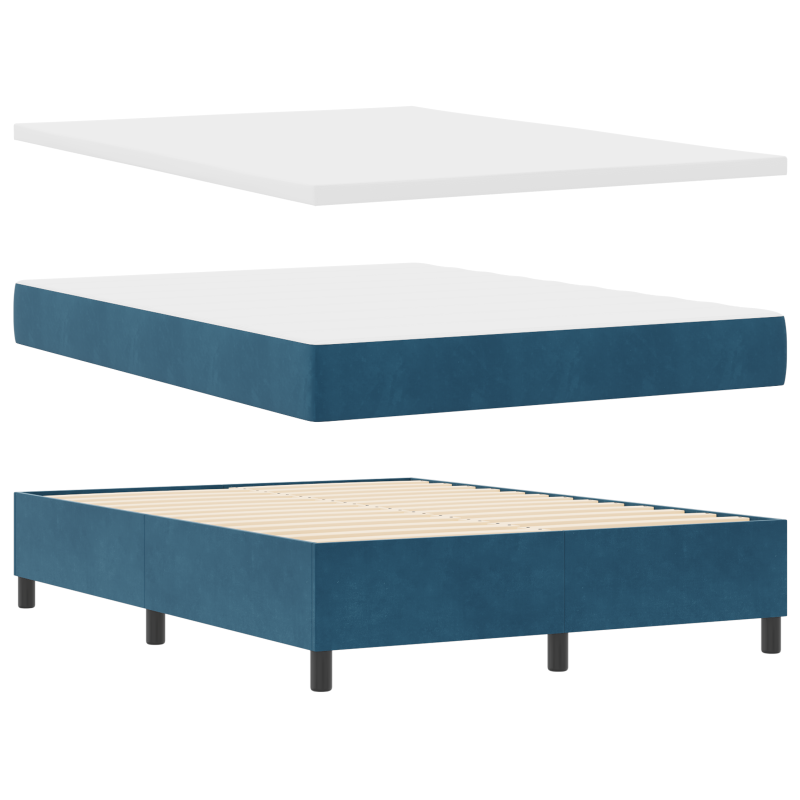 Boxspringbett mit Matratze & LED Dunkelblau 140x190 cm Samt
