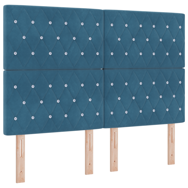 Boxspringbett mit Matratze & LED Dunkelblau 140x190 cm Samt