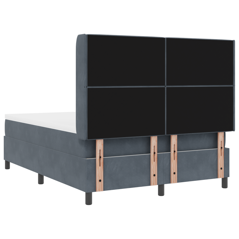Boxspringbett mit Matratze & LED Dunkelgrau 160x200 cm Samt