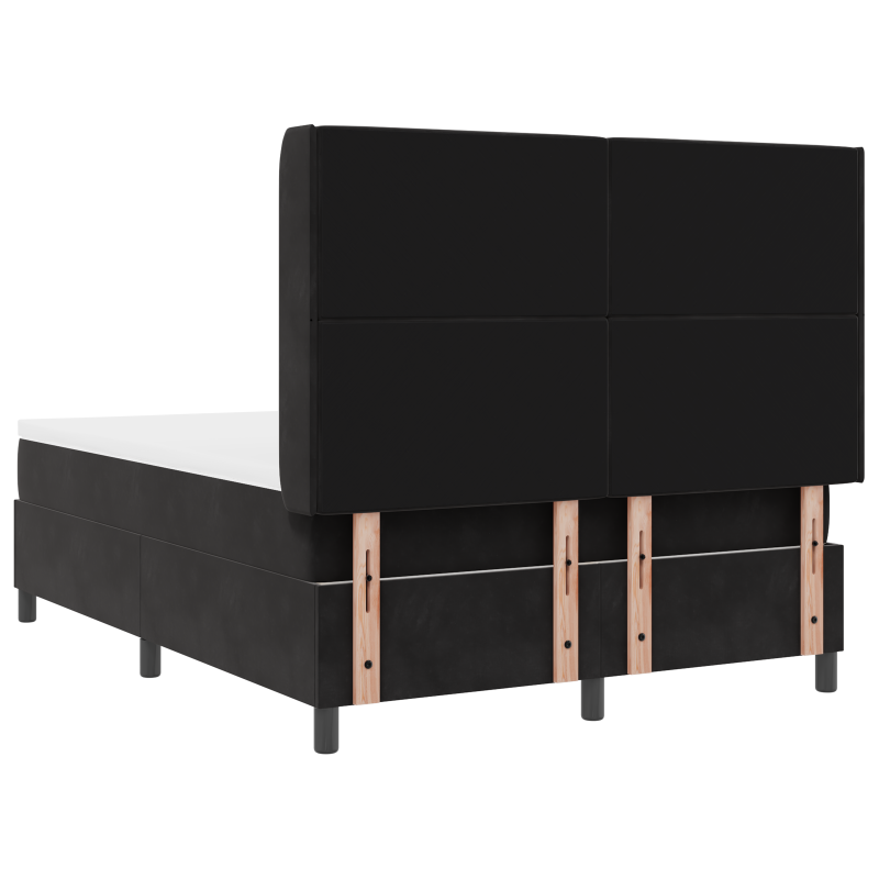 Boxspringbett mit Matratze & LED Schwarz 160x200 cm Samt
