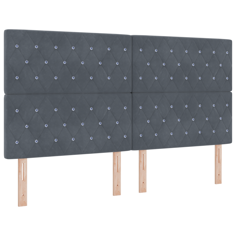 Boxspringbett mit Matratze & LED Dunkelgrau 180x200 cm Samt