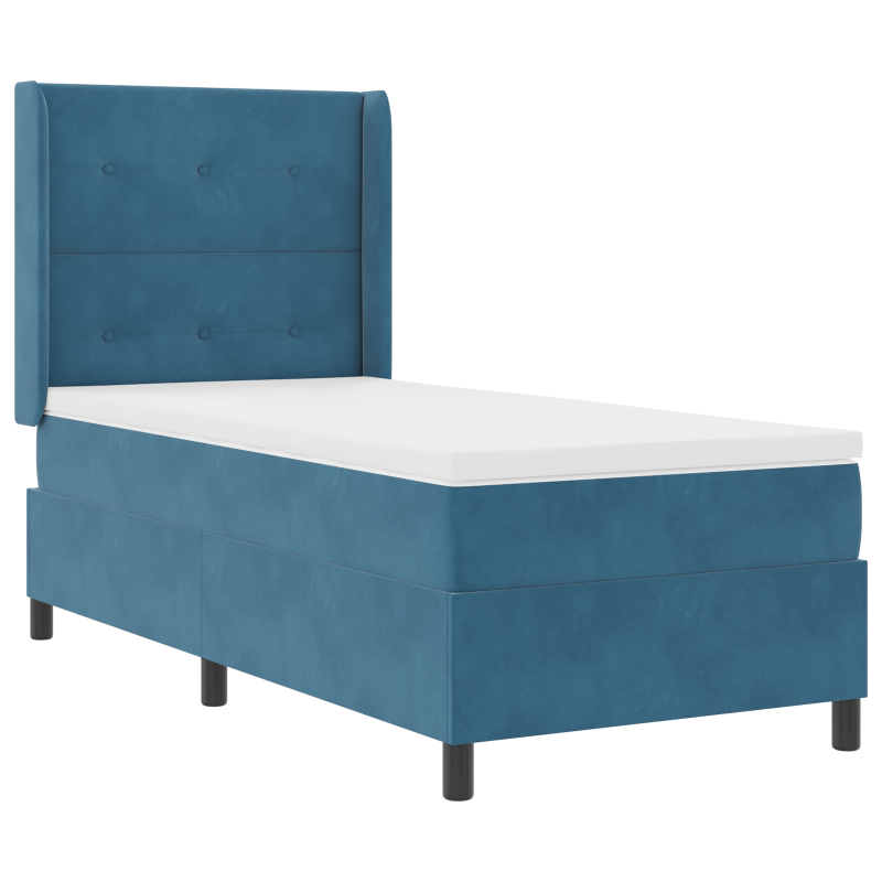 Boxspringbett mit Matratze & LED Dunkelblau 90x200 cm Samt