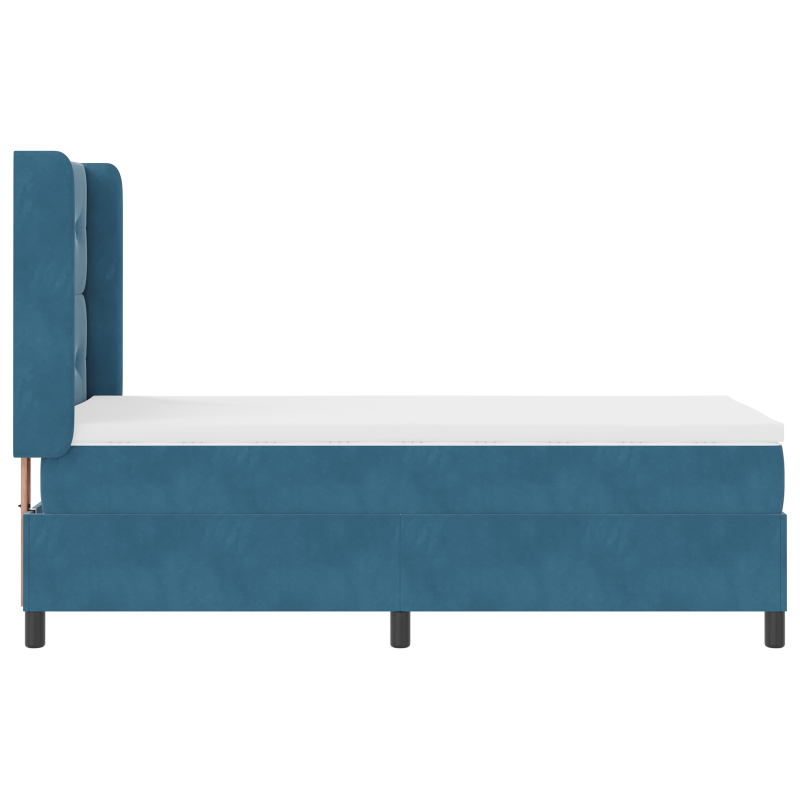 Boxspringbett mit Matratze & LED Dunkelblau 90x200 cm Samt