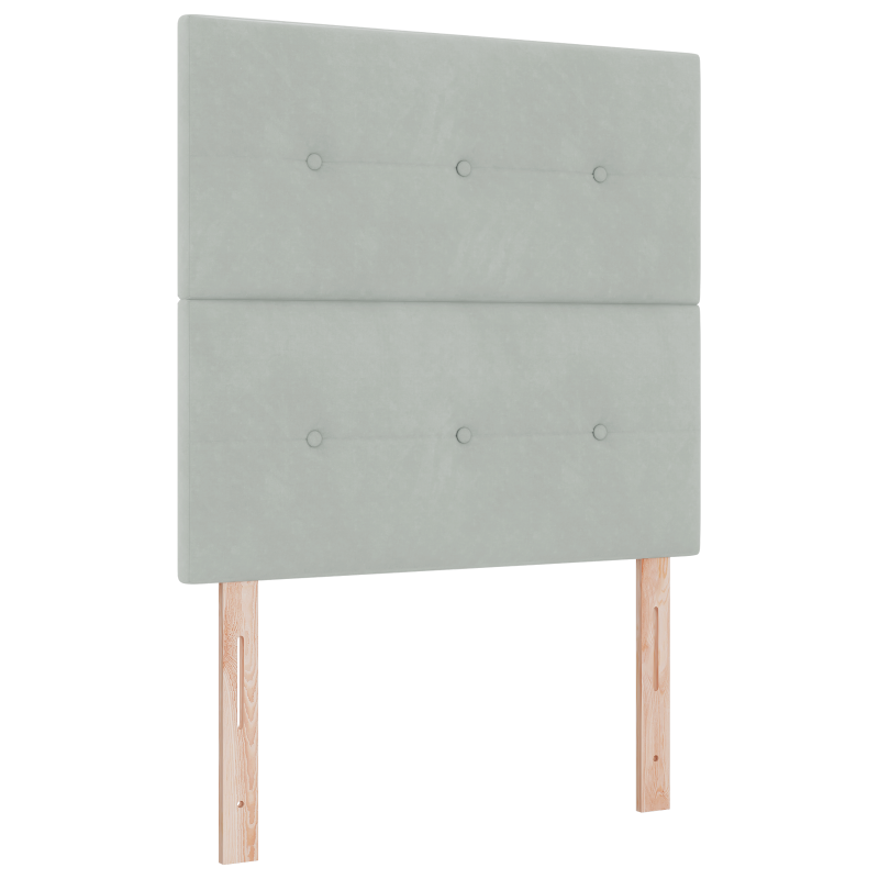 Boxspringbett mit Matratze und LED Licht Grau 100x200 cm Samt