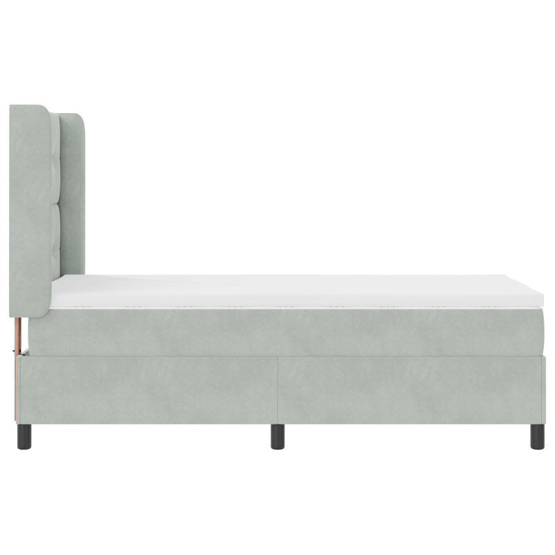 Boxspringbett mit Matratze und LED Licht Grau 100x200 cm Samt
