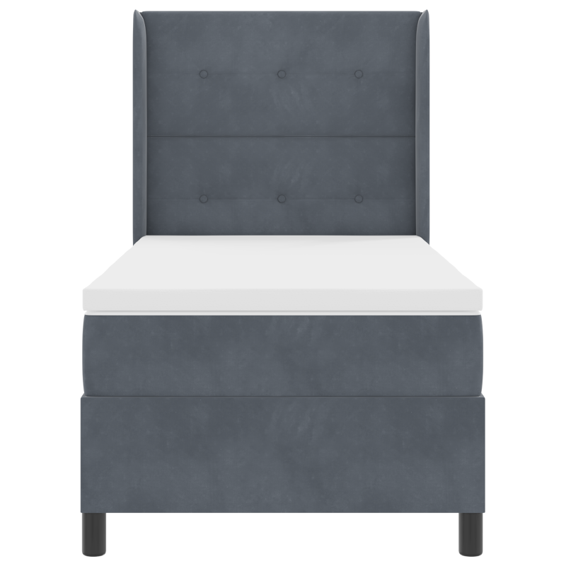 Boxspringbett mit Matratze & LED Dunkelgrau 100x200 cm Samt