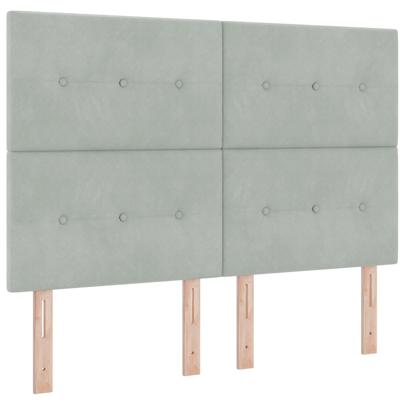 Boxspringbett mit Matratze & LED Licht Grau 160x200 cm Samt