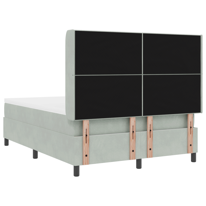 Boxspringbett mit Matratze & LED Licht Grau 160x200 cm Samt