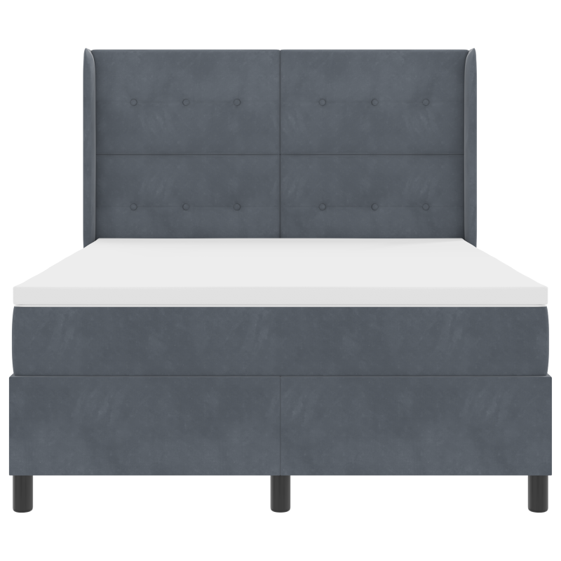 Boxspringbett mit Matratze & LED Dunkelgrau 160x200 cm Velvet