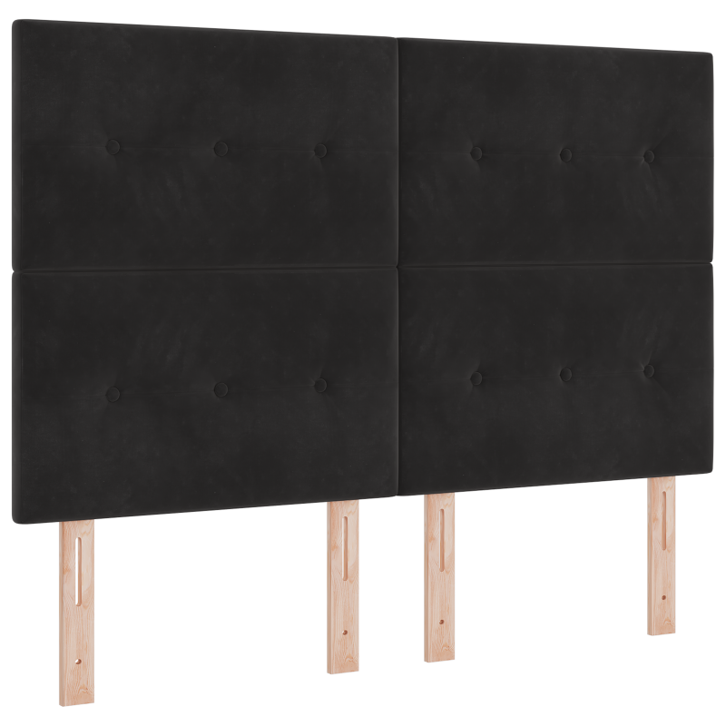 Boxspringbett mit Matratze & LED Schwarz 160x200 cm Samt