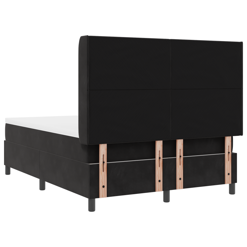 Boxspringbett mit Matratze & LED Schwarz 160x200 cm Samt