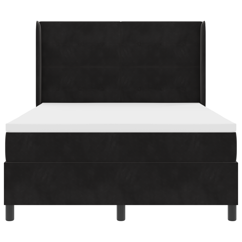 Boxspringbett mit Matratze & LED Schwarz 160x200 cm Samt