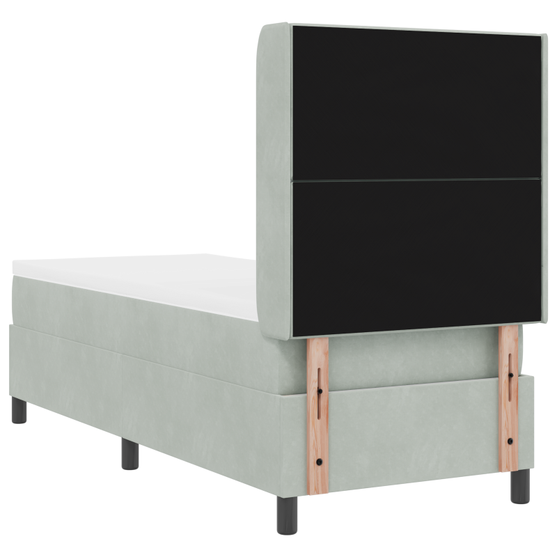 Boxspringbett mit Matratze & LED Hellgrau 80x200 cm Samt