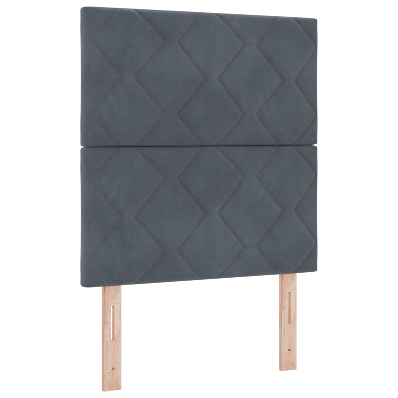 Boxspringbett mit Matratze & LED Dunkelgrau 80x200 cm Velours