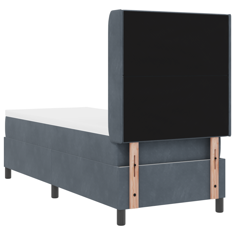 Boxspringbett mit Matratze & LED Dunkelgrau 80x200 cm Velours