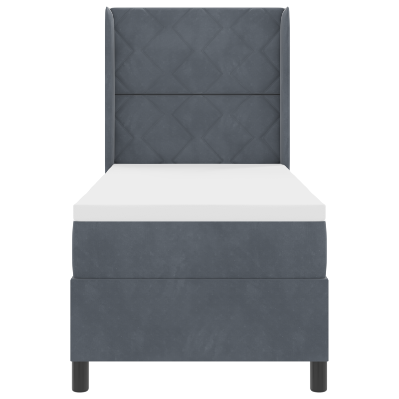 Boxspringbett mit Matratze & LED Dunkelgrau 80x200 cm Velours