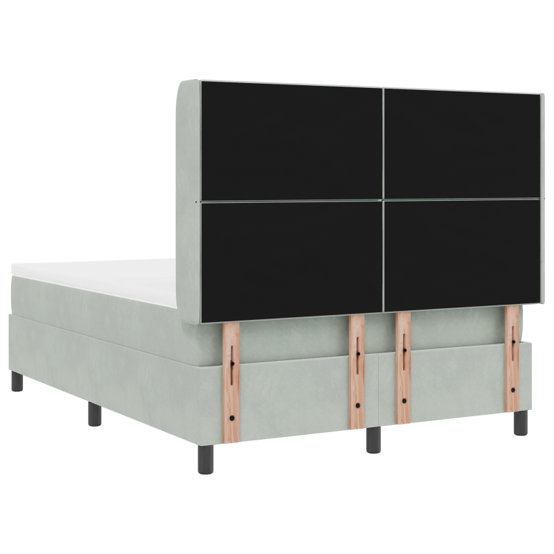 Boxspringbett mit Matratze & LED Hellgrau 160x200 cm Samt