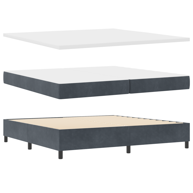 Boxspringbett mit Matratze & LED Dunkelgrau 200x200 cm Samt
