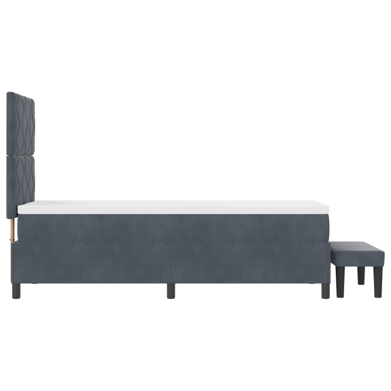 Boxspringbett mit Matratze & Bank Dunkelgrau 80x200 cm Samt