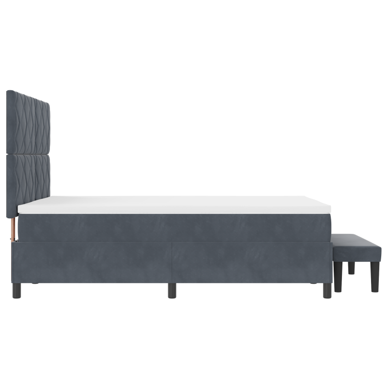 Boxspringbett mit Matratze Dunkelgrau 90x190 cm Velours