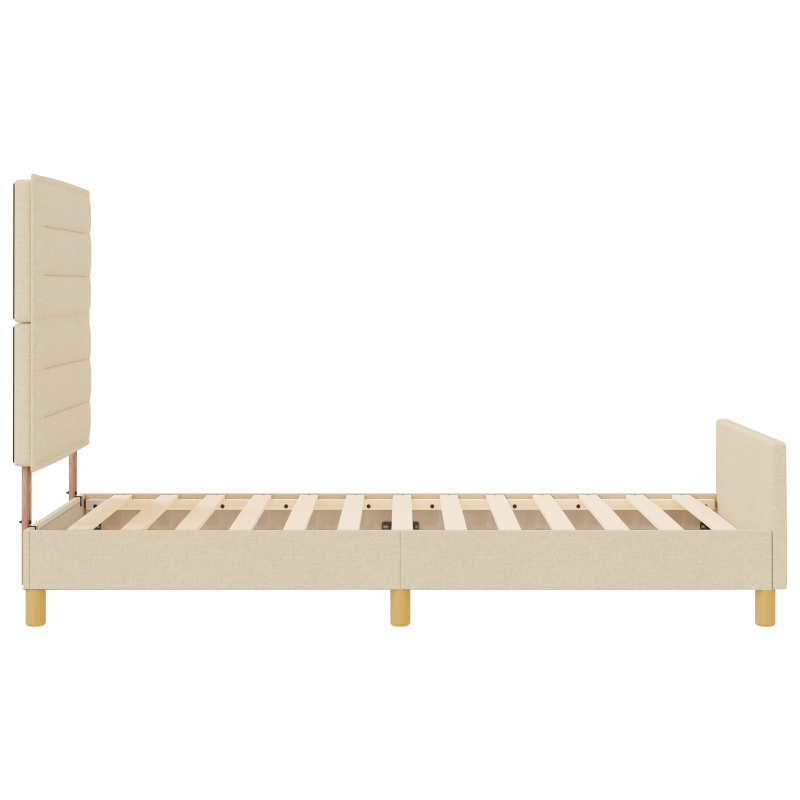 Bettgestell in Creme, 80x200 cm, Stoff