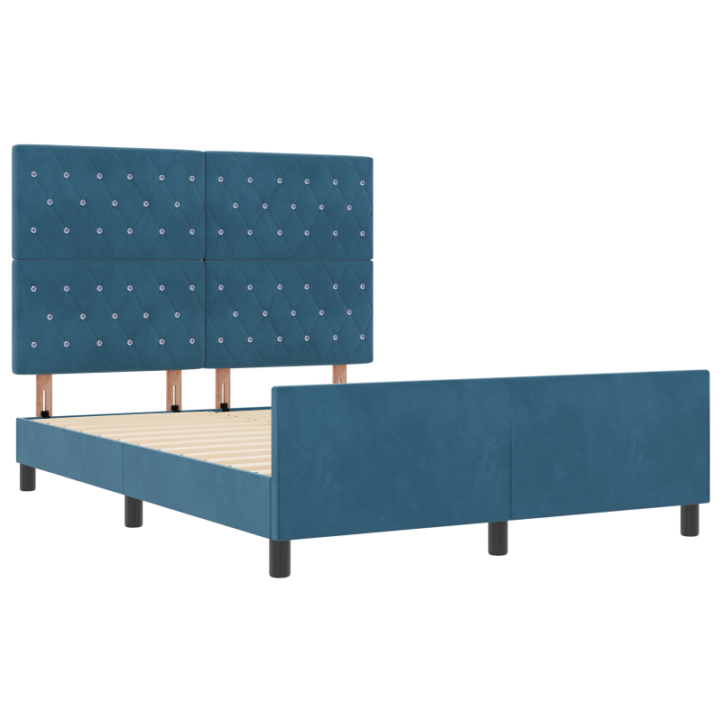 Bettgestell Dunkelblau 140x190 cm Samt