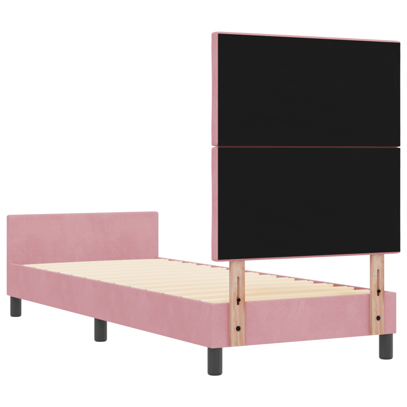Boxspringbett mit Matratze & LED Licht Hellgrau 140x200 cm Velvet