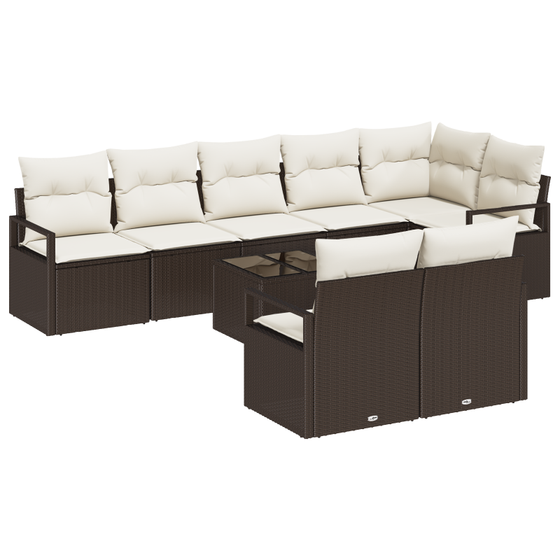 6-teiliges Garten Sofa Set mit Kissen Schwarz Poly Rattan