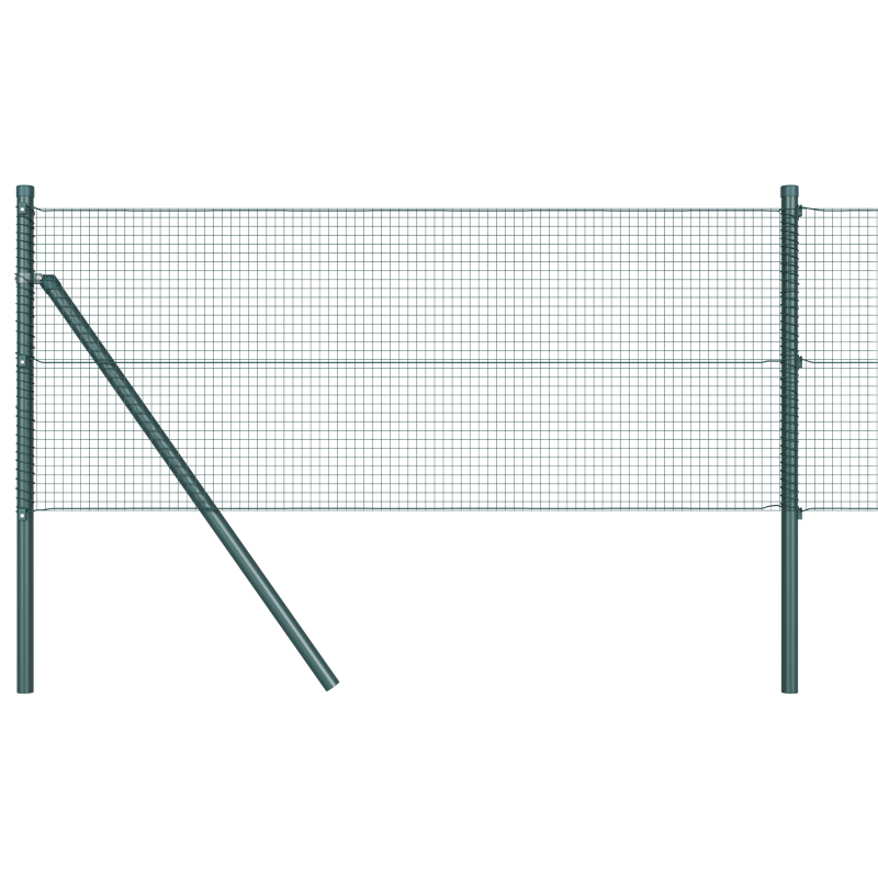 Zaunpfosten-Set Set von 2 Grün Metall 25 x 0,5 m Langlebig