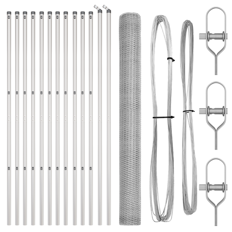 Zaun Set 2er Set Feuerverzinkter Stahl 25 x 1,5 m Langlebig