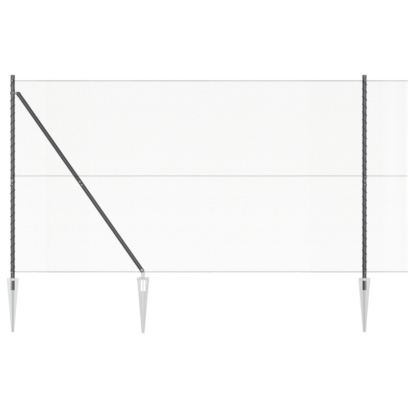 Zaunset Set aus 2 Grau Metall 25 x 1,5 m Langlebig
