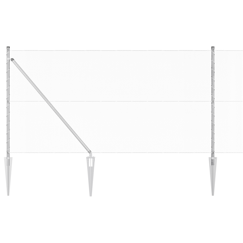 Zaunset 2-teilig Feuerverzinkter Stahl 25 Meter Langlebig